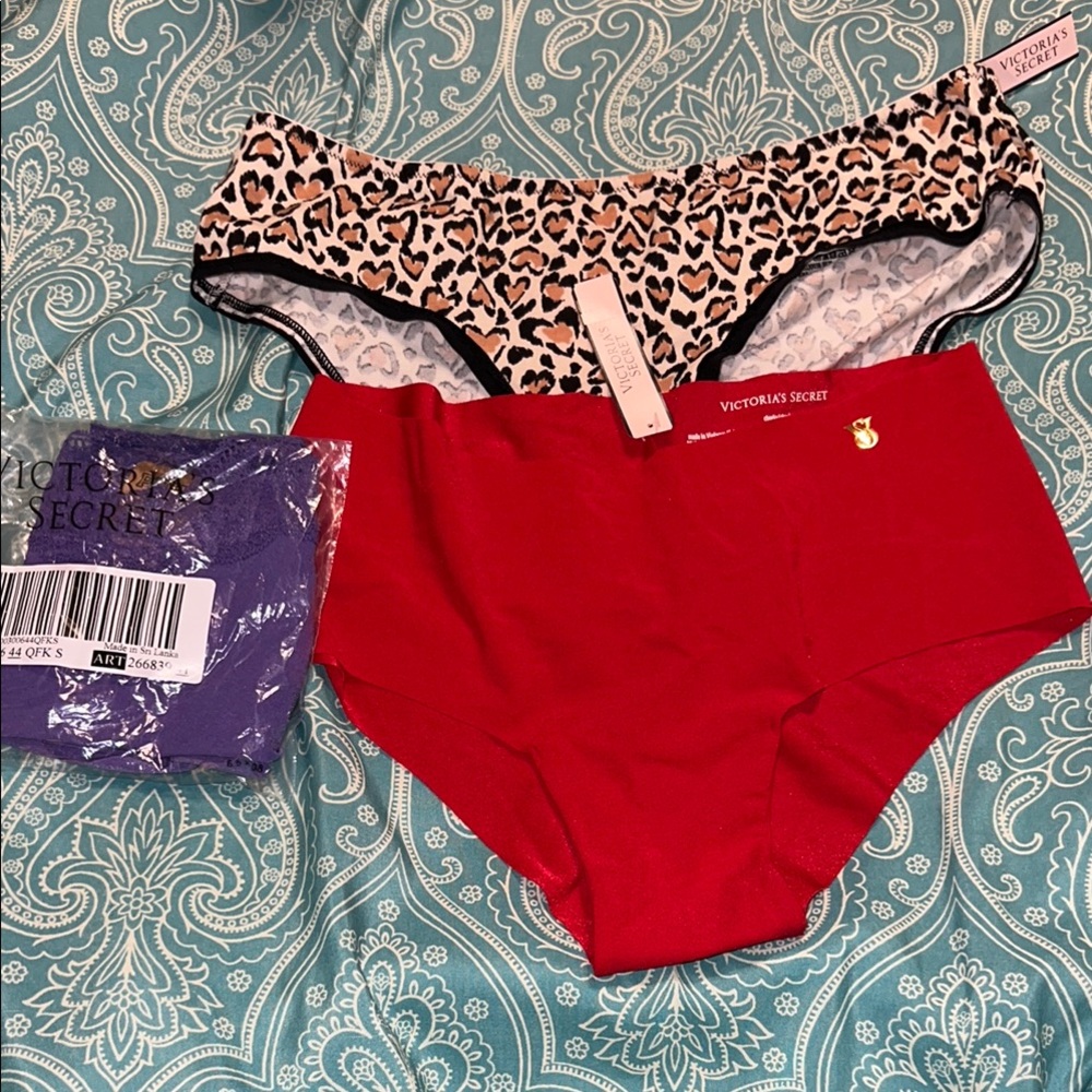 Victoria's Secret Red and Brown Lace Panties